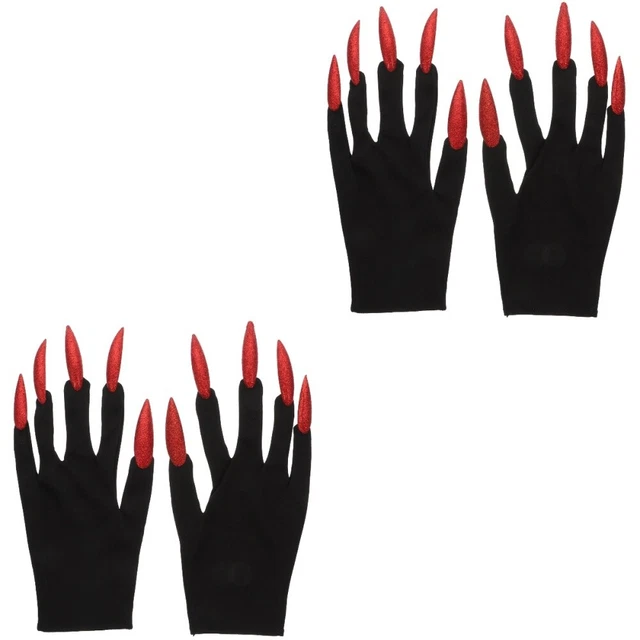 4 pares de guantes de Halloween con disfraces casa embrujada utilería fantasma pata