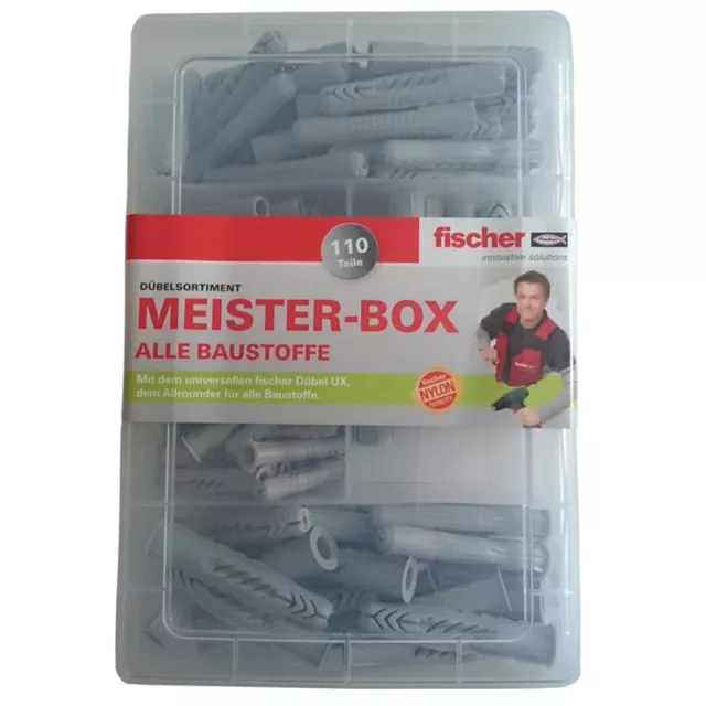 110tlg Meister-Box Sortiment Nylon- Dübel-Set UX + UXR 6/8/10 Box Fischer 513893