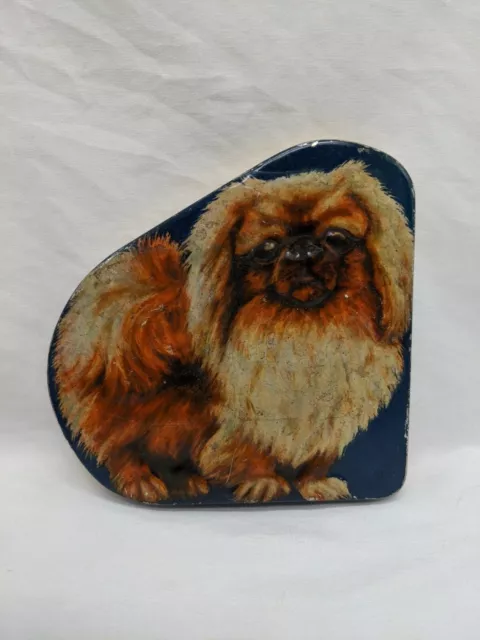 Vintage Made In England Pekingese Tin 5"