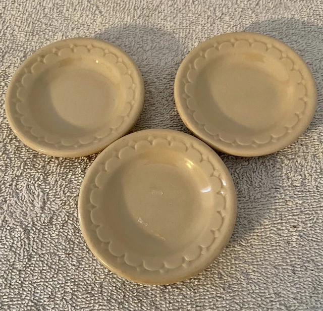 3 Authentic 1962 Atchison Topeka Santa Fe Railroad Adobe 3" Butter Pats Syracuse