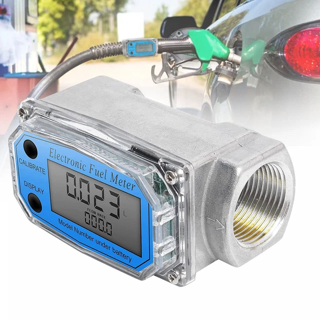 Turbine Digital Diesel Fuel Flow Meter Oval Gear Flow Gauge BSPT/NPT 1" 200L/Min