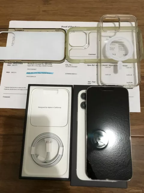 As New Apple iPhone 13 Pro Max - 256GB - Silver (Unlocked) Battery 88%