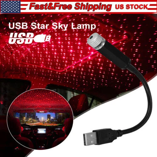 USB Car Accessories Interior Atmosphere Star Sky Lamp Ambient Night Lights US