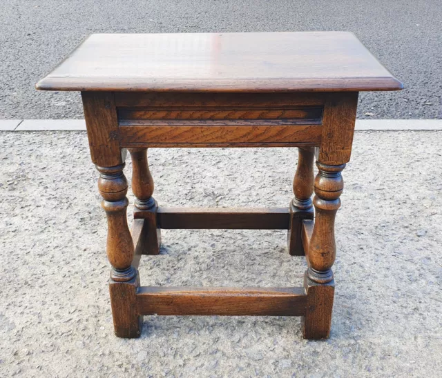 Good Quality Antique Reproduction Oak Joint Stool      Free Uk Postage