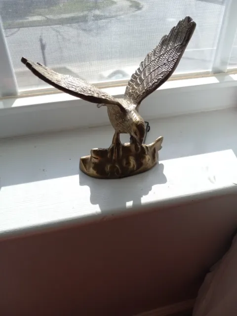 Vintage Brass Eagle Catching A Fish Classic Treasures