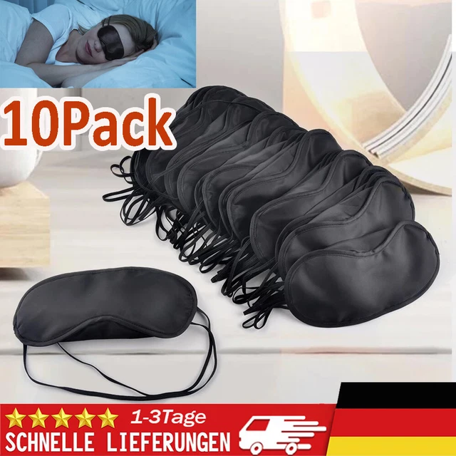 10x Schlafmaske Herren - Damen Seide Verstellbar Brille Augen Reise Augenbinde