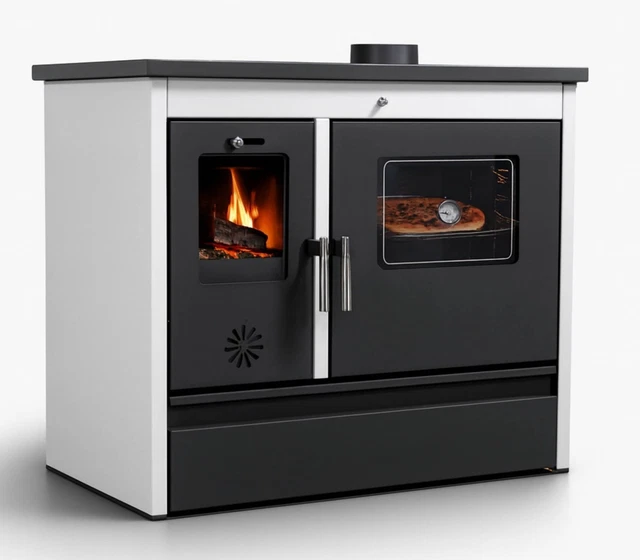 Cuisson Poêle à Bois Four en Fonte en haut à gauche de fumée sortie