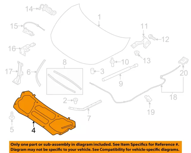 LOCAL PICKUP ONLY - NISSAN OEM 2015-18 Murano Under-Hood Insulator 658405AA0A