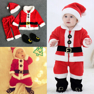 UK Baby Girls Christmas Santa Xmas Party Dress Kids Fancy Costume Clothes Outfit