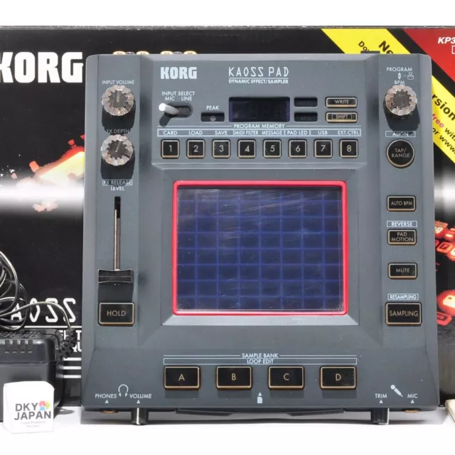 Korg KP-3 Kaoss Pad Dynamic Effect Sampler Sequencer w/Box&Adapter Used FmJP#042