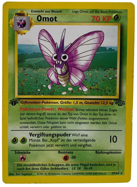Pokemon Omot 29/64 DE 1. Edition Non Holo Rare Dschungel 1999