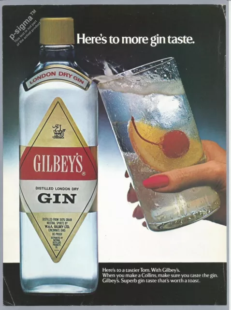 GILBEY'S GIN  1983 Vintage Print Ad