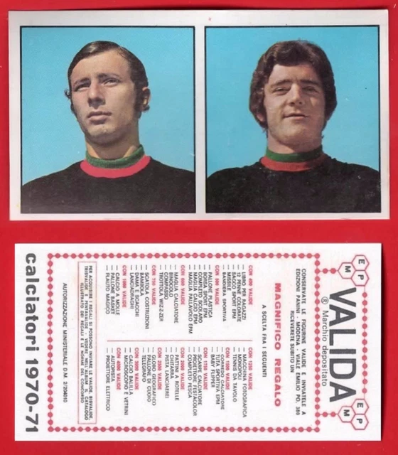 FIGURINA CALCIATORI PANINI 1970/71 NEW CON VELINA SCUDETTO CATANIA EUR