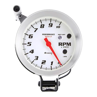Equus 5in Dia Tachometer 10k RPM Silver - E8080