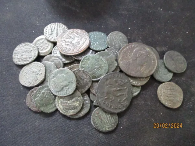 3 Random Uncleaned Ancient Roman Bronze Coins - 1500+ Years Old