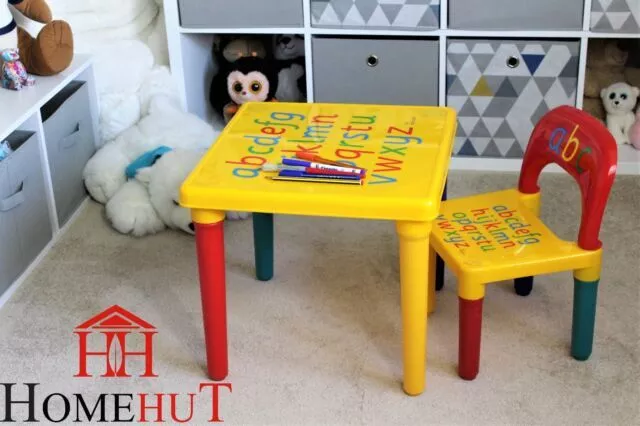 KIDS TABLE AND CHAIR SET ABC Alphabet Childrens  - Toddlers Childs