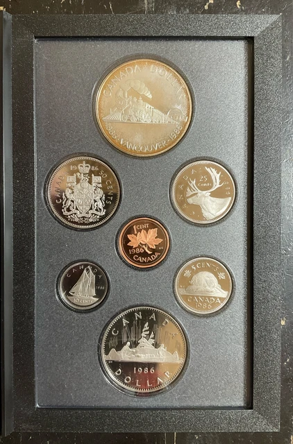 1986 *Canada Proof Set* Proof (In Box, With Silver Dollar) ~Nr~ #858
