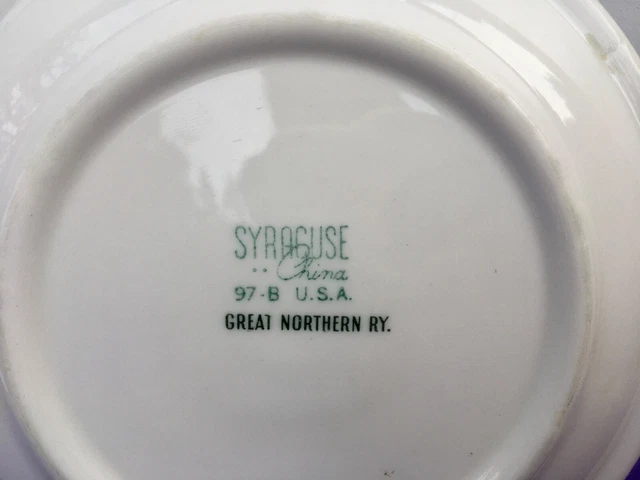 (3) 1968 GNRY Great Northern Railway Dining Car China Bread Plates 97-B Syracuse 3