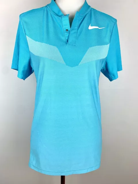 Nike Polo Shirt Womens Small Teal Logo Golf Athletic Casual Ladies Dri Fit