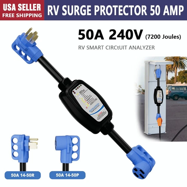 RV SURGE PROTECTOR 50 Amp /RV Circuit Analyzer (7200 J) With LED