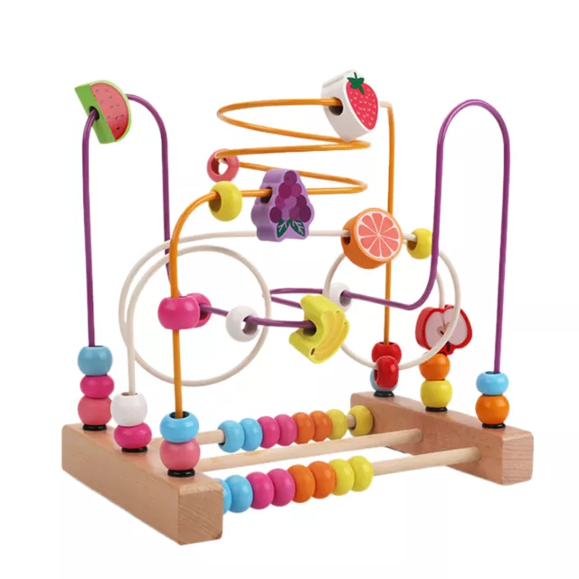 Bead Maze Toy for Toddlers Wooden Colorful Roller Coaster Educational Toy