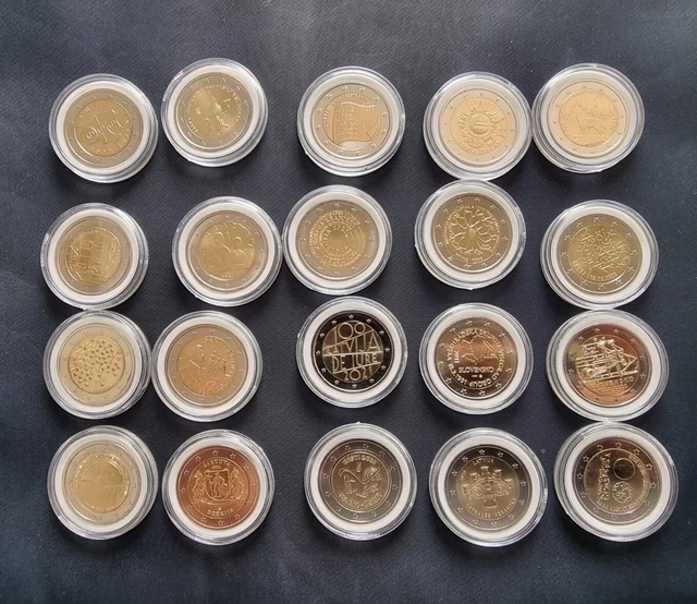 Lot de 20 pièces 2 euros UNC & Commémorative