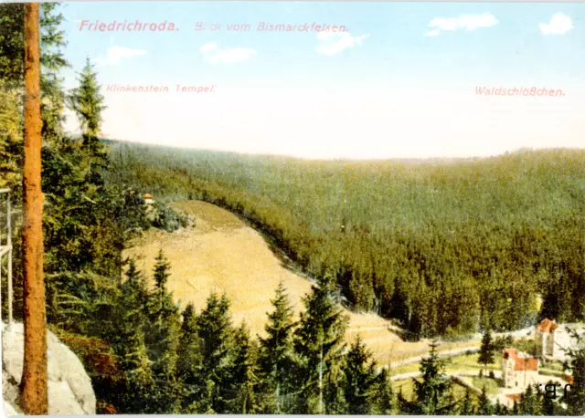 Friedrichrodaer Grund - 1906 Blick vom Bismarckfelsen - coloriert - ungelaufen