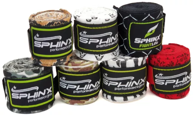 SPHINX FASCE PER MANI BENDE 4m con fantasia Kick Thai MMA FIT BOXE bendaggi pro