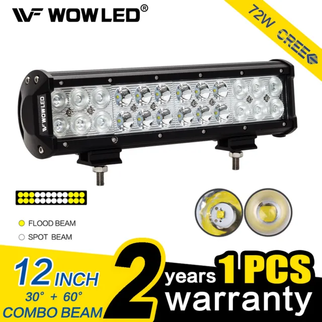 WOW - 12 pouces 72 W CREE DEL Work Light Bar Combo Lampe de conduite tout-terrain UTE 4WD 12V