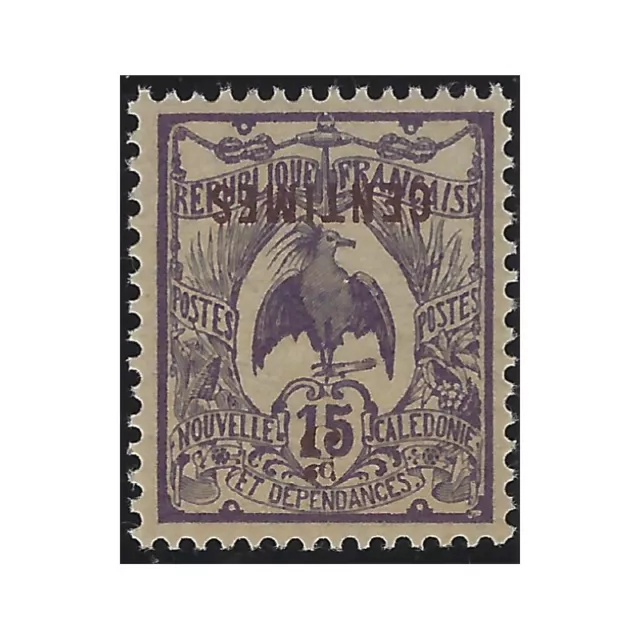 Nouvelle Calédonie timbre N°113b surcharge renversée neuf**.