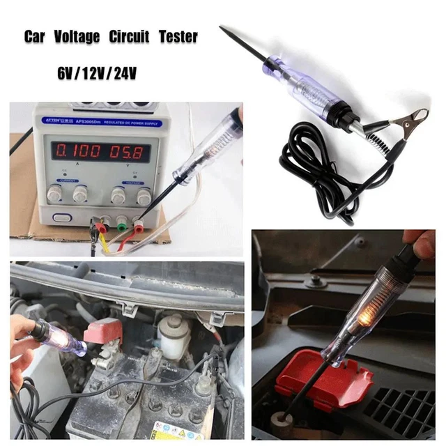 INNOVA Test Light/Circuit Tester – Transparent Handle With LED Indicators (Green=Ground, Red=Voltage), Ergonomic Grip, 6-Foot Leads For Automotive & Electrical Diagnosis
