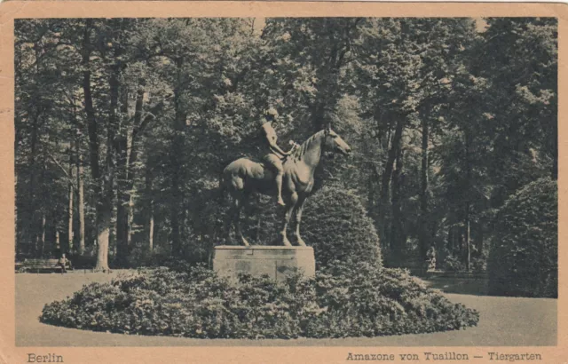 Berlin Tiergarten Denkmal Amazone von Tuaillon AK 1924 Berlin 1708211