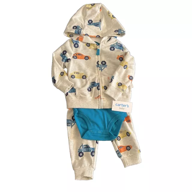 Carters baby Boy 9 months 3 pieces Car Print Jacket Set