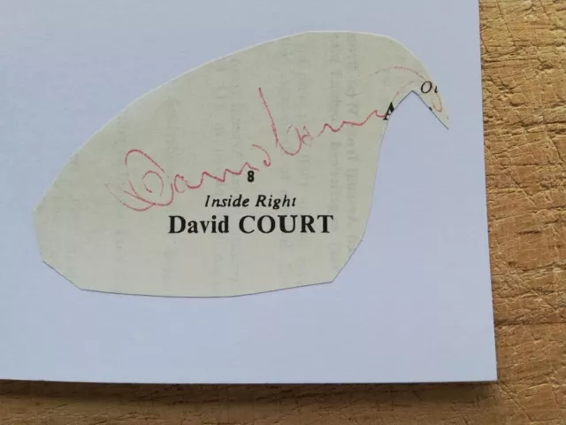 David Court Arsenal Legend Hand-Signed Index Card