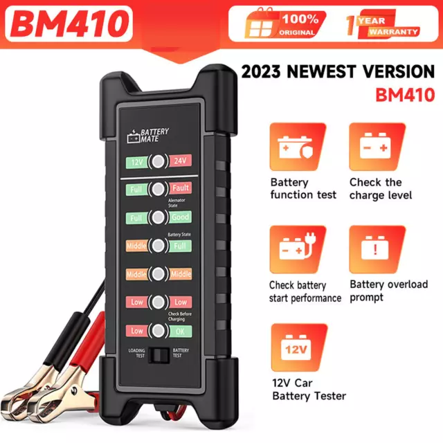 Batterietester 12/24V Batterieprüfer Batterie Akku KFZ PKW Universal Ladeprüfer