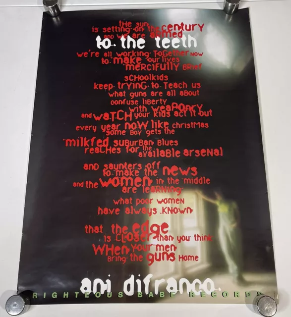 Ani Difranco  "To The Teeth" text only Promotional Music Poster 18" x 24"