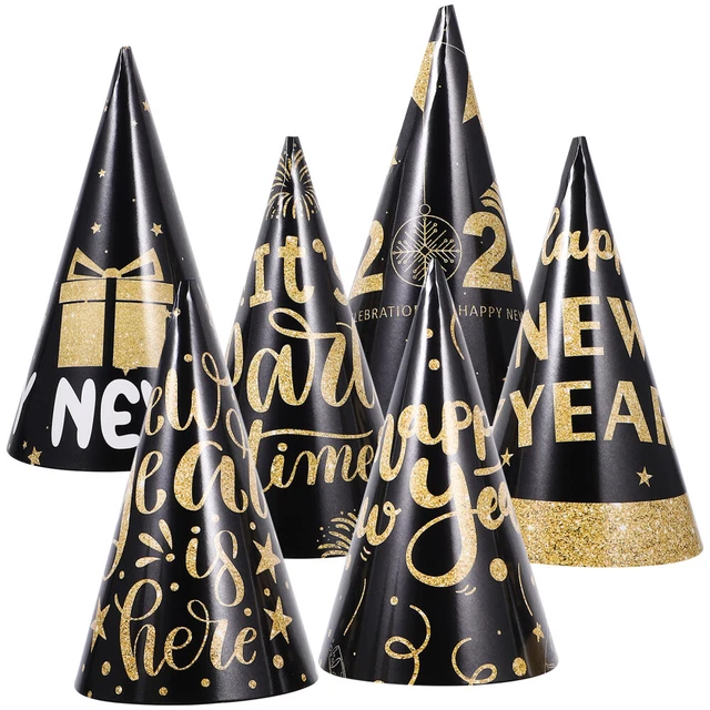 6 pezzi cappelli festa di Capodanno, buon anno nuovo, decorazioni, regali per feste,
