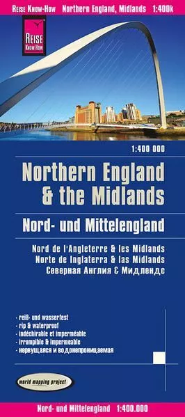 Reise Know-How Landkarte Nord- und Mittelengland / Northern England & the Midlan