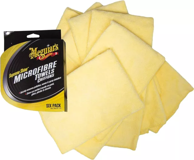 Meguiar's X2035EU Supreme Shine Microfiber Mikrofasertücher 6er-Pack