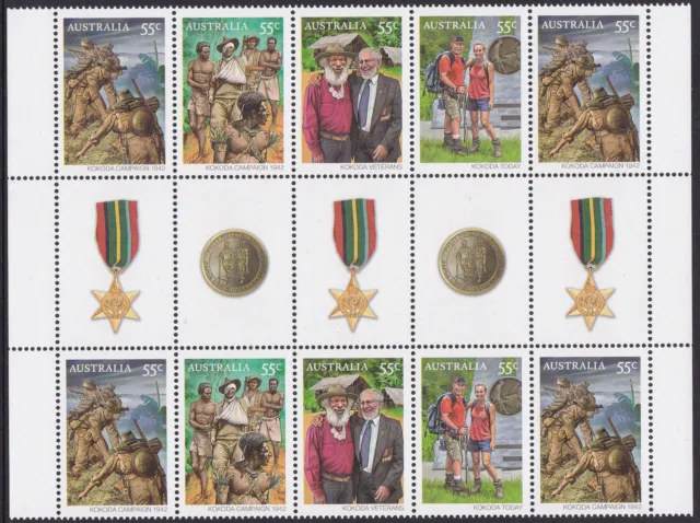 2010 KOKODA Joint Issue With Papua New Guinea - MUH Gutter Strip of 10