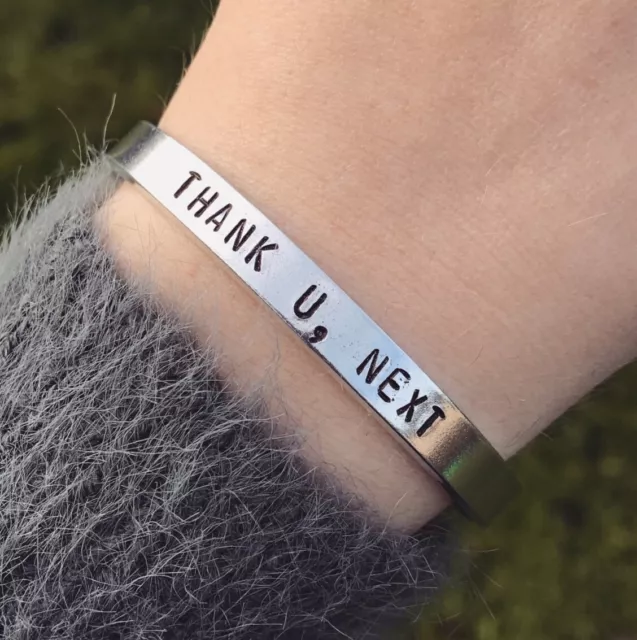 Ariana Grande Thank U Next Bracelet Silver Cuff Bracelet Handmade Jewellery