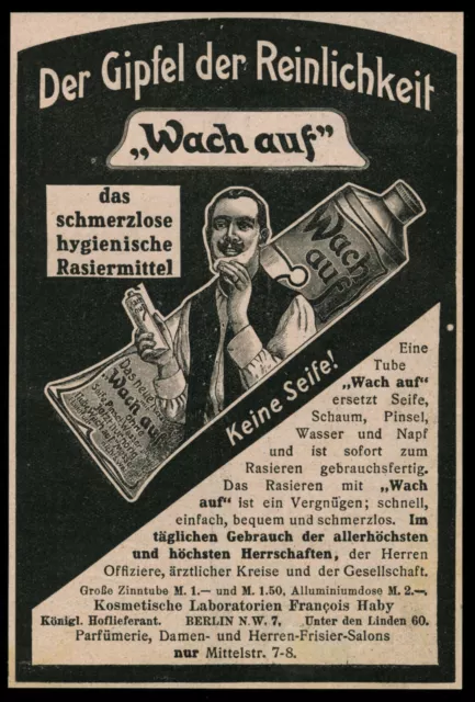 Alte Werbung 1914 hygienisches Rasiermittel Francois Königl. Hoflieferant