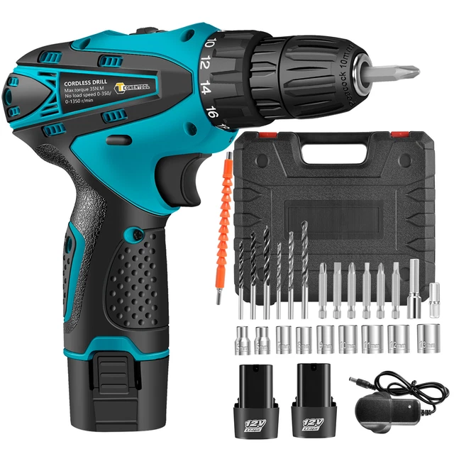 12V CORDLESS DRILL Driver 2 LiIon Battery Electric Screwdriver Combi
