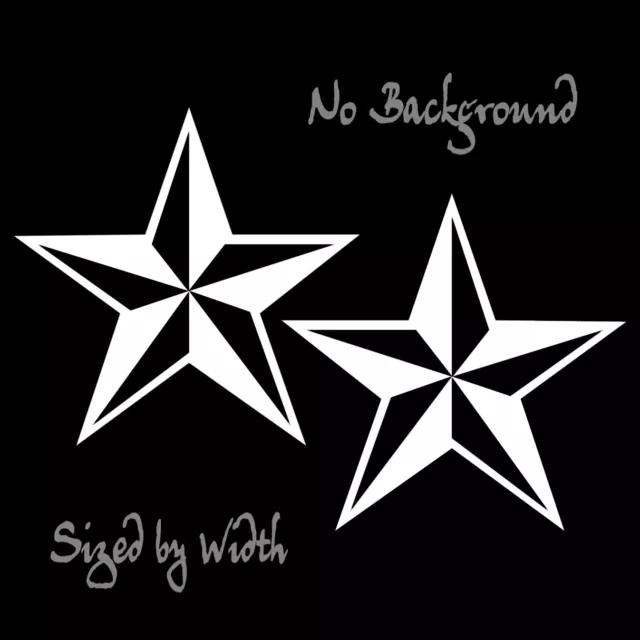 Star Decal - 2 Pack - Nautical Beveled Star Stickers - Choose Color Size
