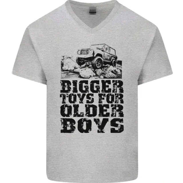 Bigger Toys Older Boys Off Roading Road 4x4 Mens V-Neck Cotton T-Shirt
