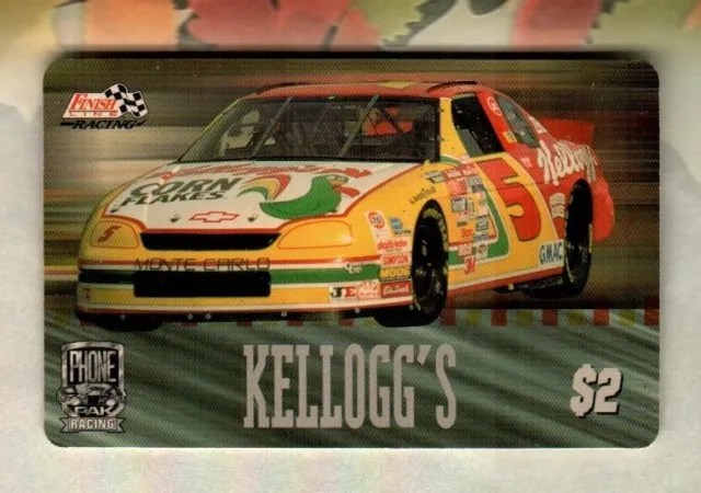 FINISH LINE RACING Kellogg's Car 5, NASCAR ( 1996 ) Phone Card ( EXPIRED ) V1