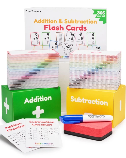 ADDITION AND SUBTRACTION Flash Cards 1st 2nd 3rd 4th Grade – 366 Math ...