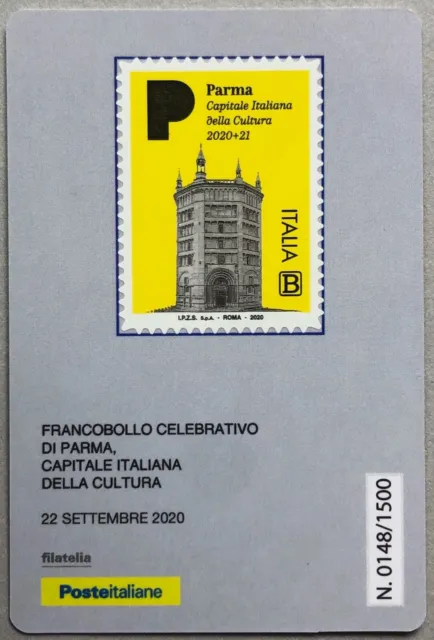 Italia 2020 Tessera Filatelica Francobollo Parma Capitale Italiana Cultura