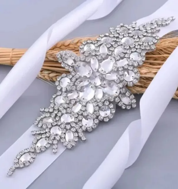 Crystal Rhinestone Belt Bridal Wedding Bridesmaid Dress Sash  Ribbon Waist Belt