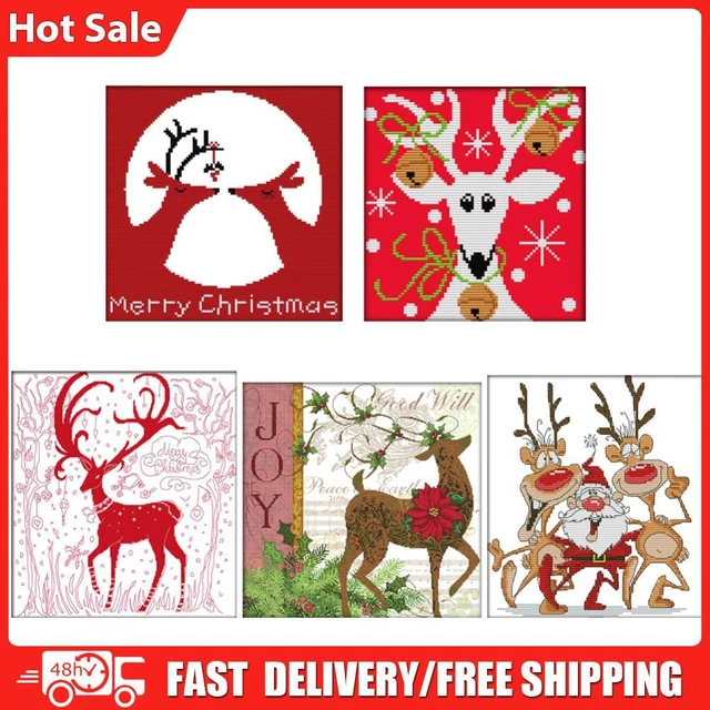 14CT Stamped Cross Stitch Kits Artwork DIY Christmas Needlework Home Decor Gift